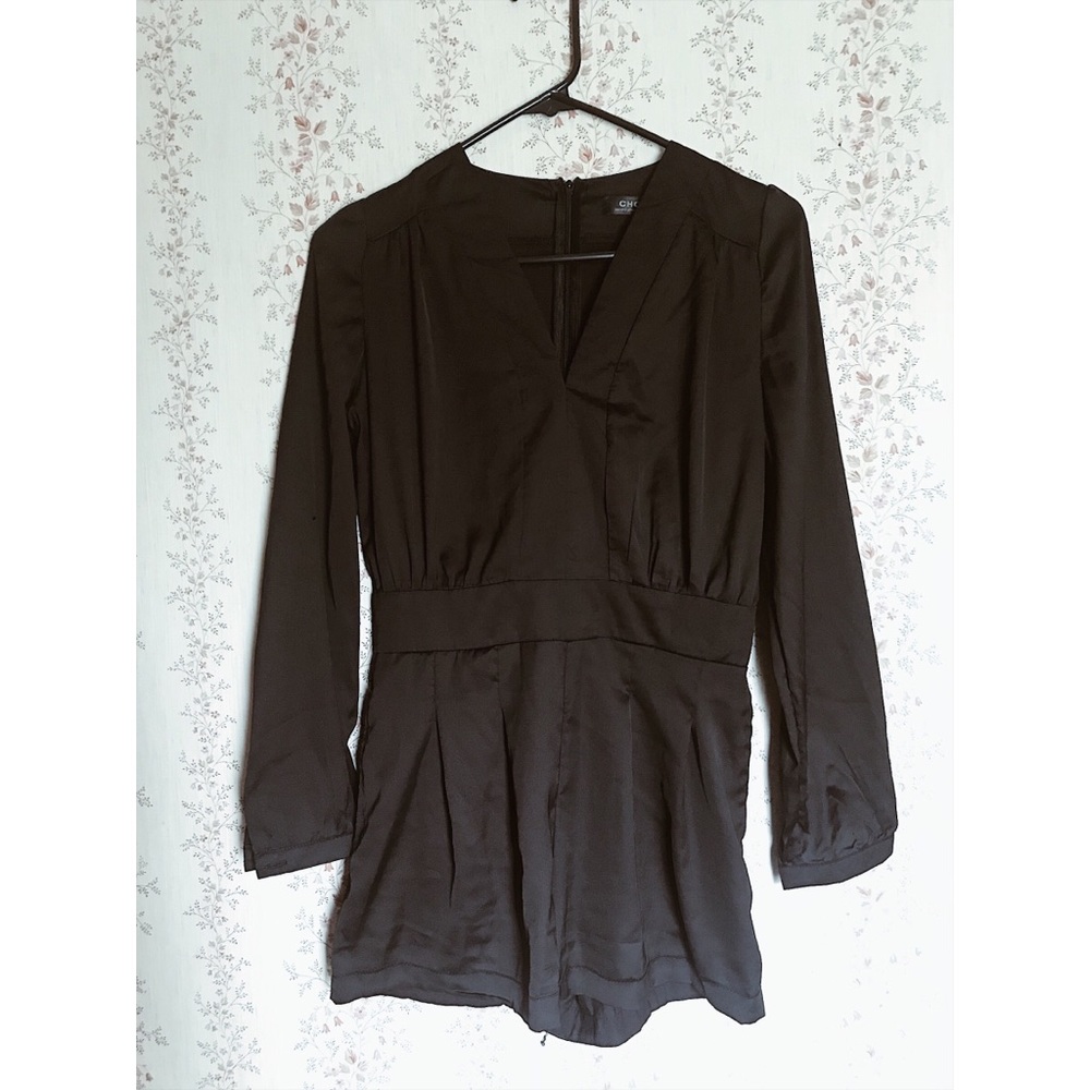 Silk black romper